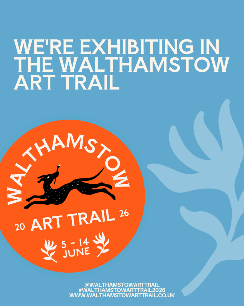 Blue and orange flyer for The Walthamstow Art Trail